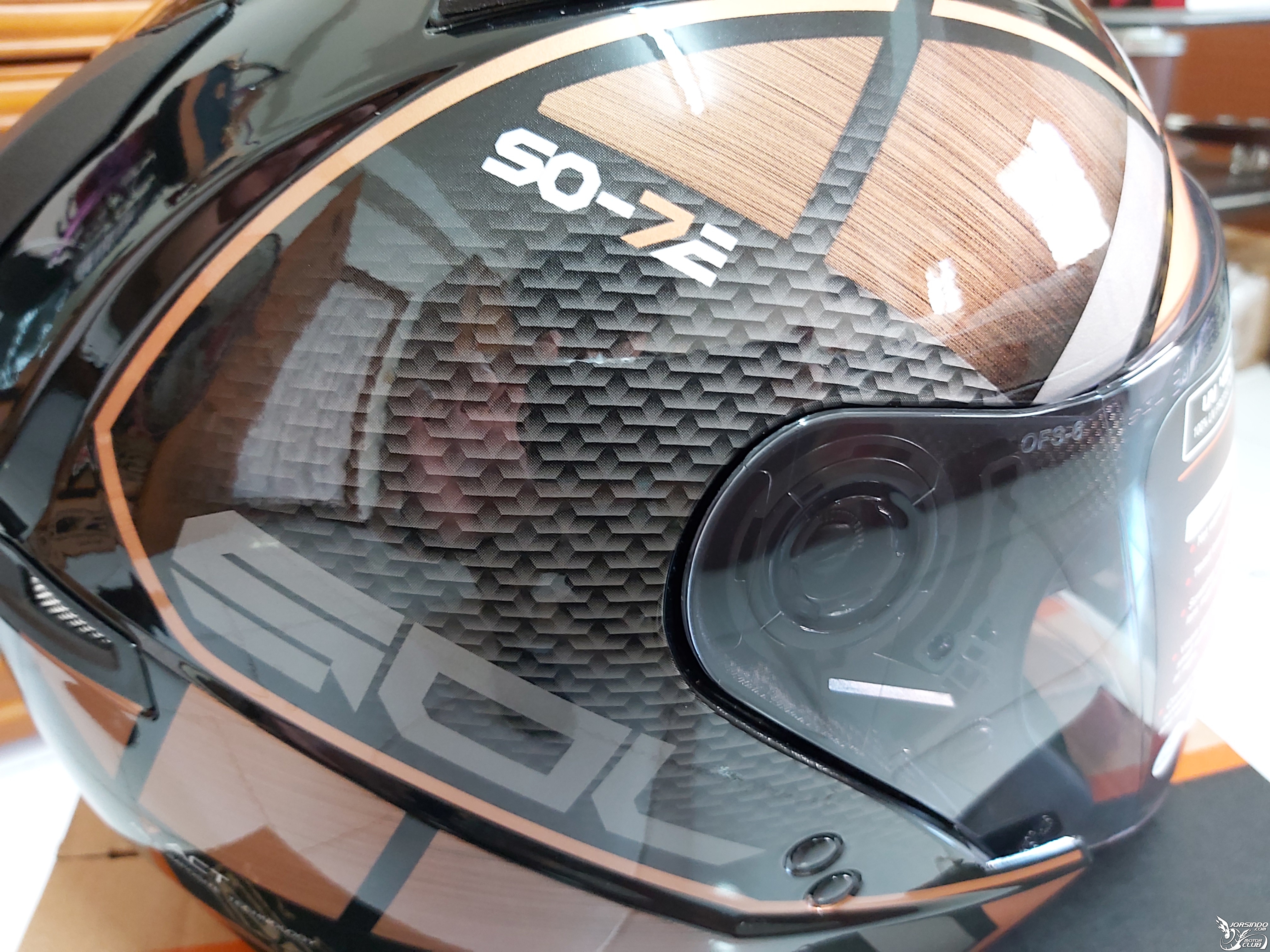 分享我的新帽 SOL新帽款 SO-7E 幻影 黑/銅 (3/4開放式)4549|小老婆汽機車資訊網