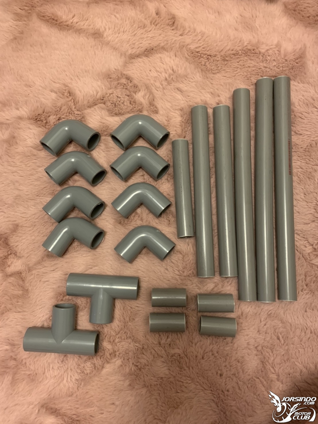 自製 可折疊PVC管輪框展示架