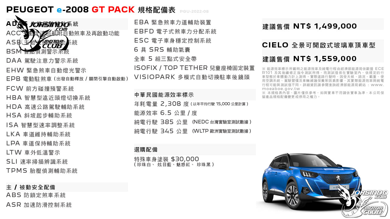 149.9萬元起法蘭西純電小獅王！Peugeot e-2008抵台上市7810|Peugeot,e-2008,e-CMP底盤,寶嘉聯合小老婆汽機車資訊網