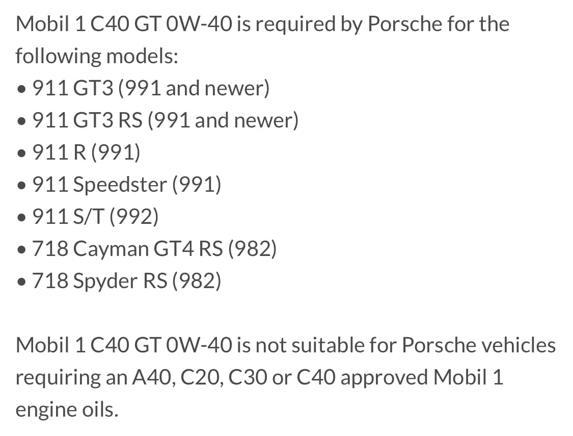 911 GT3 指定用油 C40-GT 0W40 出 美孚 油皇5871|小老婆汽機車資訊網