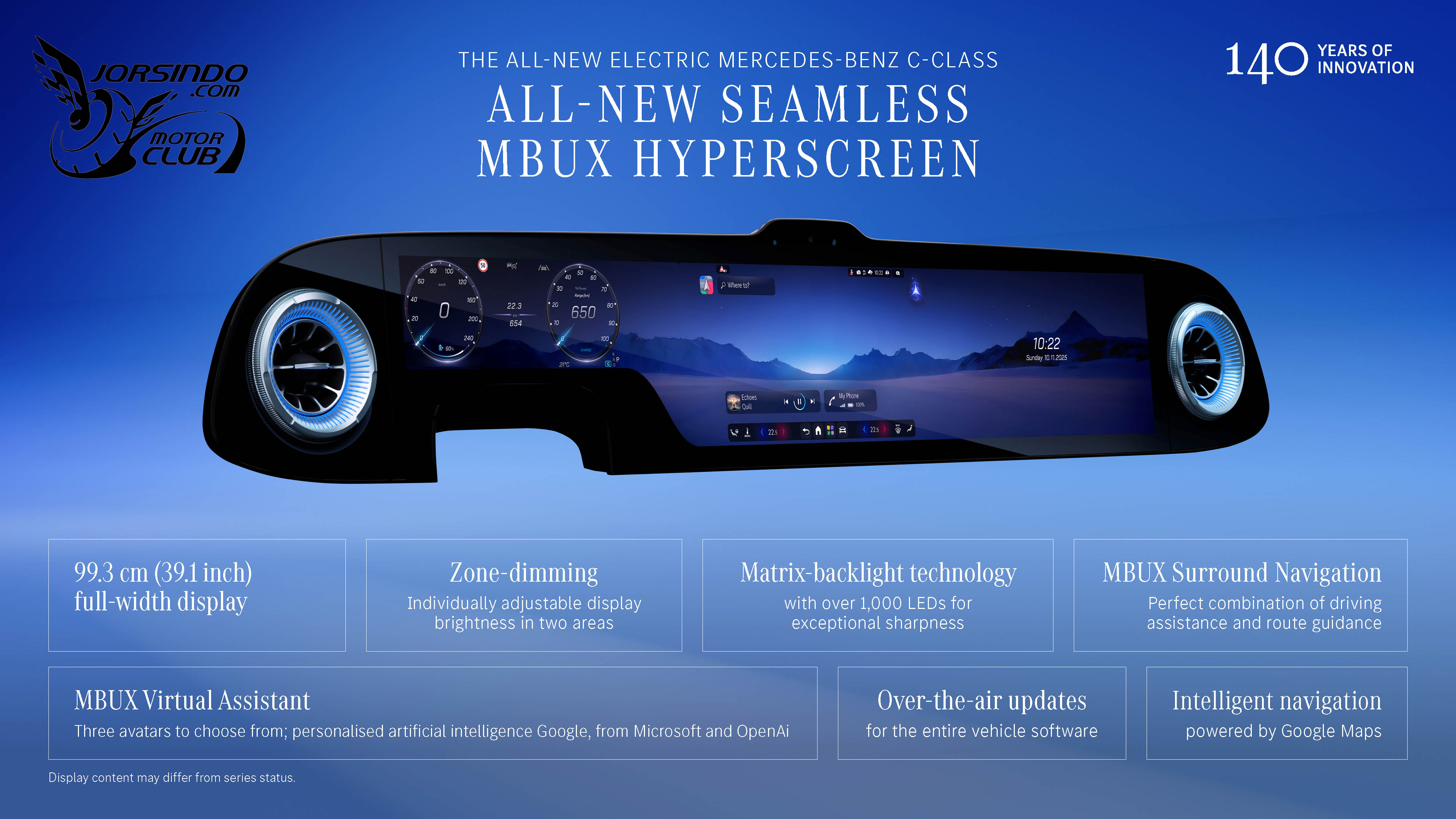 39.1吋MBUX螢幕、762km續航力！Mercedes-Benz純電C-Class首度亮相6157|小老婆汽機車資訊網