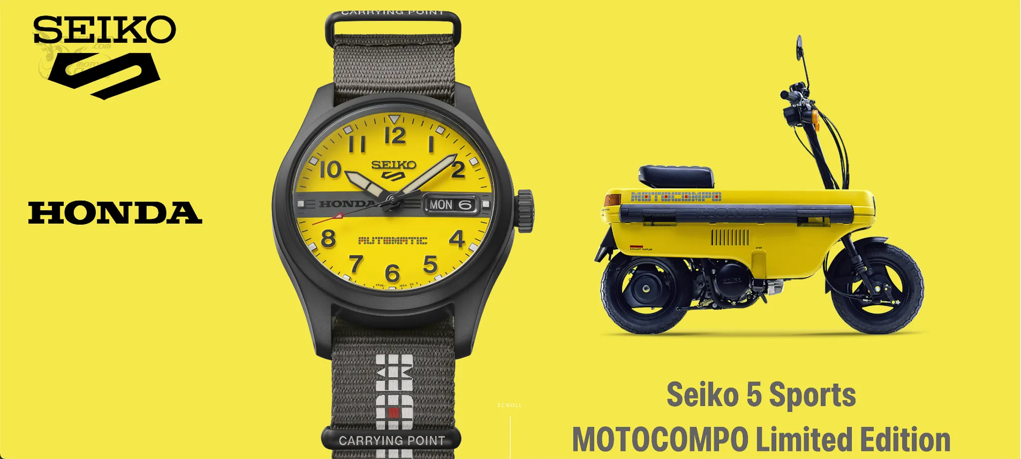 重現 80 年代六輪生活！Seiko 5 Sports 聯手 Honda 推出 MOTOCOMPO 聯名錶 ...