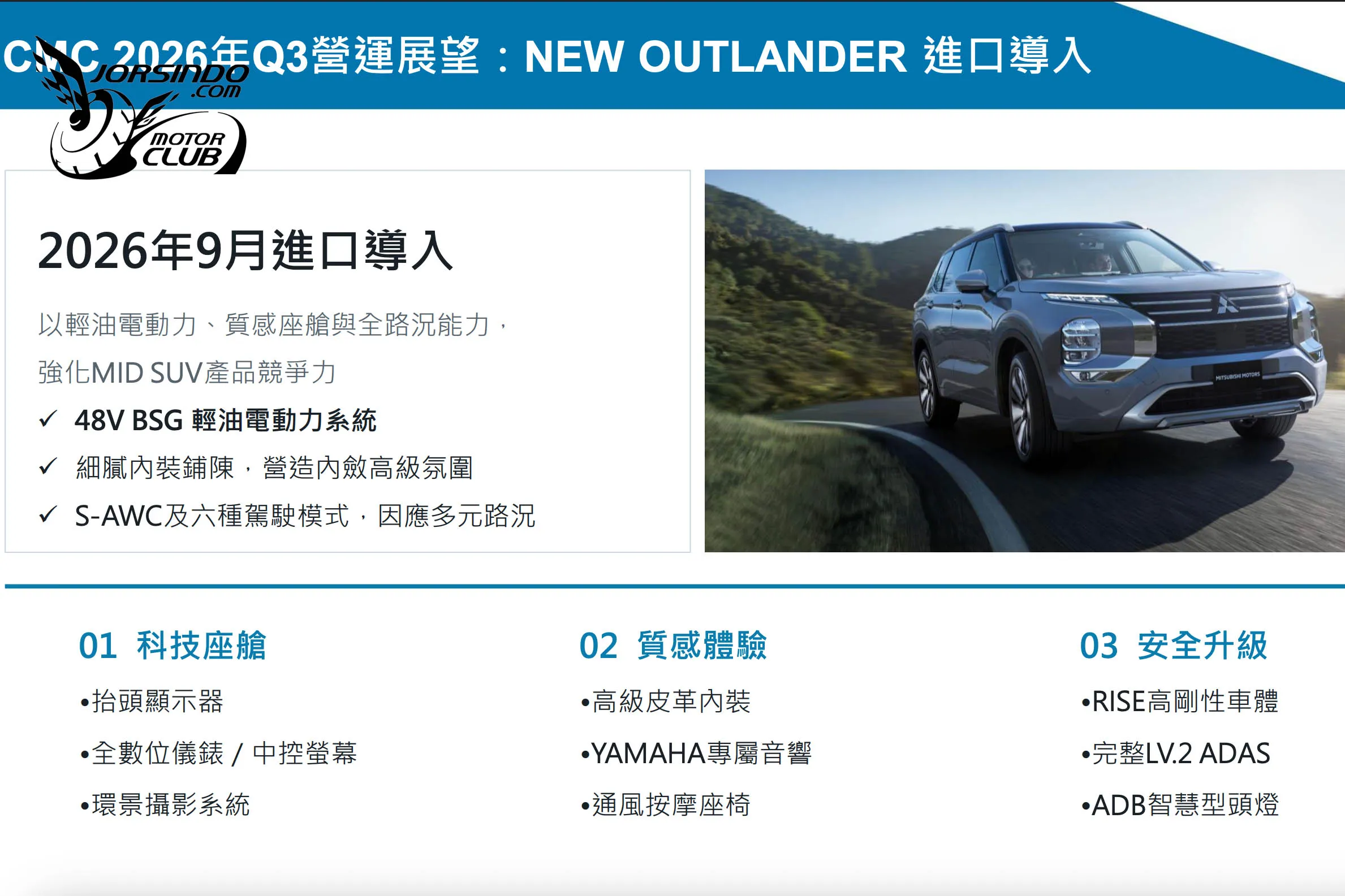 總算來了！中華汽車宣布三菱四代Outlander今年九月抵台開賣7222|小老婆汽機車資訊網