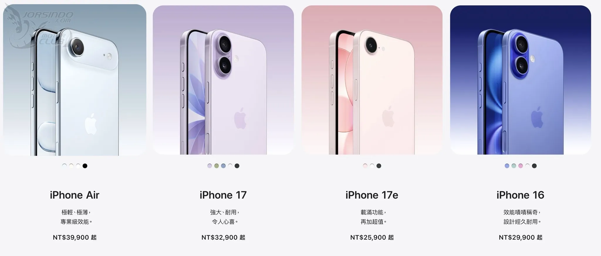 最高漲一萬，iPhone 17 / 17e / 16 / Air 定價全面調漲